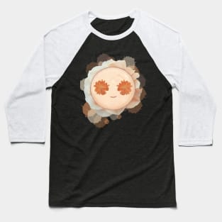 Flower Smiley - peach Baseball T-Shirt